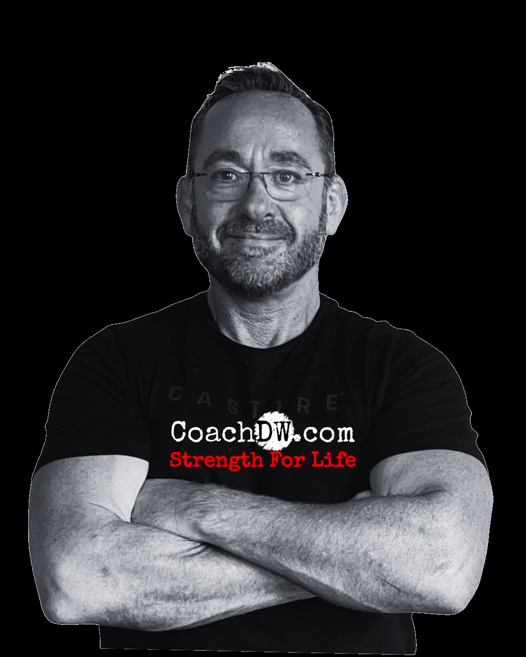 Danny Williams in a CoachDW Strength For Life t-shirt, arms folded